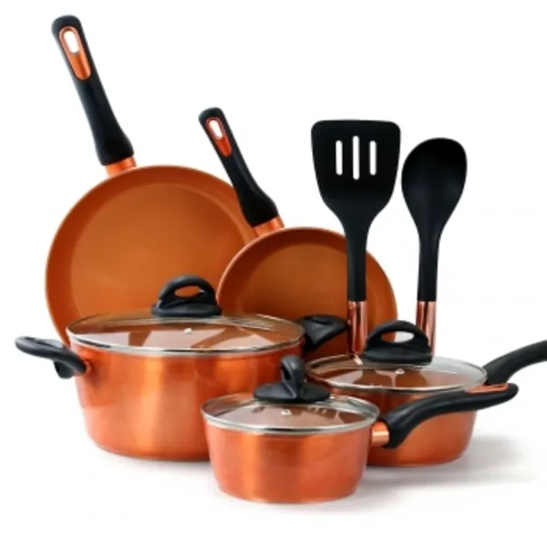 Gibson 123868.10 - Gibson Home Hummington 10 Piece Ceramic Nonstick Aluminum Co