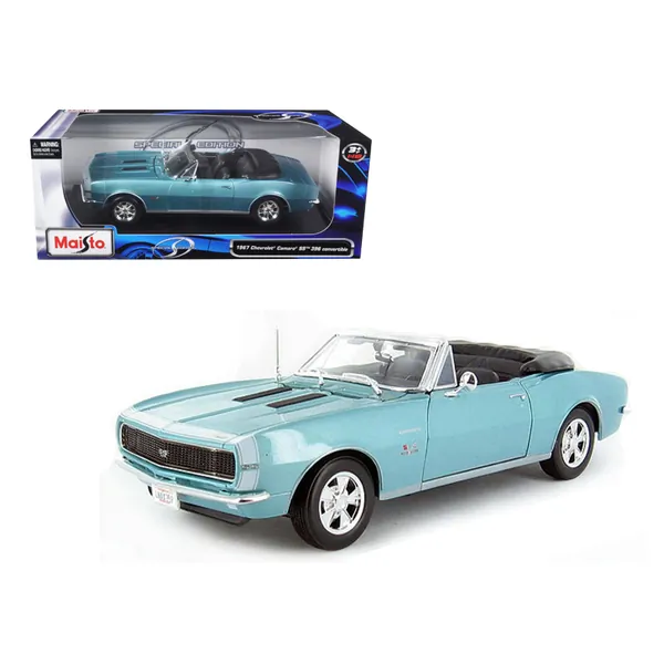 Maisto 31684tur — 1967 Chevrolet Camaro SS 396 Convertible Turquoise 1/18 Scale Diecast