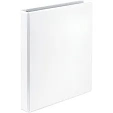 Samsill I008537C — Samsill Economy 1 View Ring Binder - 1 Binder Capacity - Letter - 8 1/2 x 11 Sheet Size - 200 Sheet Capacity - 3 x Round Ring Fastener(s) - 2 Internal Pocket(s) - Polypropylene-covered Chipboard, Chipboard - White - 8.80 lb - Recycled - Durable, Clear Overlay, Non-stick, Ink-transfer Resistant - 12 / Carton