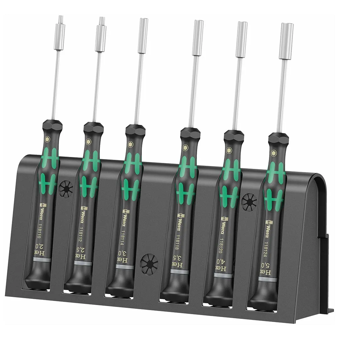 WERA 05118158001 — Wera 6-Piece Precision Micro Nutdriver Set with Rack