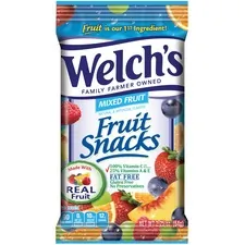 Promotion In Motion Inc WEL 2898 — Welch's Mixed Fruit Snacks - Gluten-free, Preservative-free, Trans Fat Free - Strawberry, White Grape Raspberry, Orange, White Grape Peach, Concord Grape - 2.25 oz - 48 / Carton