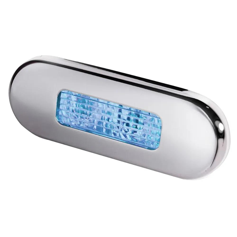 Hella Marine 980869601 — Hella Marine Oblong Blue LED Courtesy Lamp - Stainless Steel