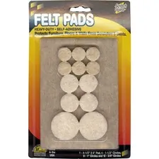 Master Manufacturing Company Inc MAS 88499 — Master Mfg. Co Scratch Guard® Felt Pads, Combo Pack - Polyester Felt, 3/16 Thick, Beige, 25/pk: 1 ea. pad, 4 ea. 1-1/2 Dia., 8 ea. 1 Dia., 12 ea. 3/4 Dia. Circles