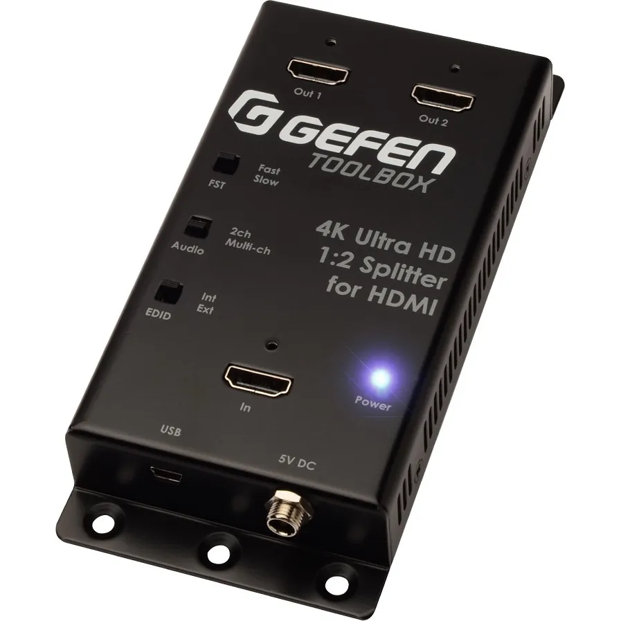 Gefen GTBHD4K2K142CBL - Premium 4K HDMI 1x2 Splitter - Dual Output Splitter