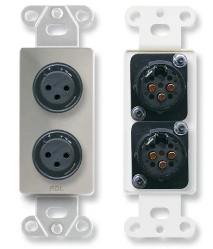 RDL DS-XLR2F - Stainless Steel Dual 3-Pin XLR Female Plate
