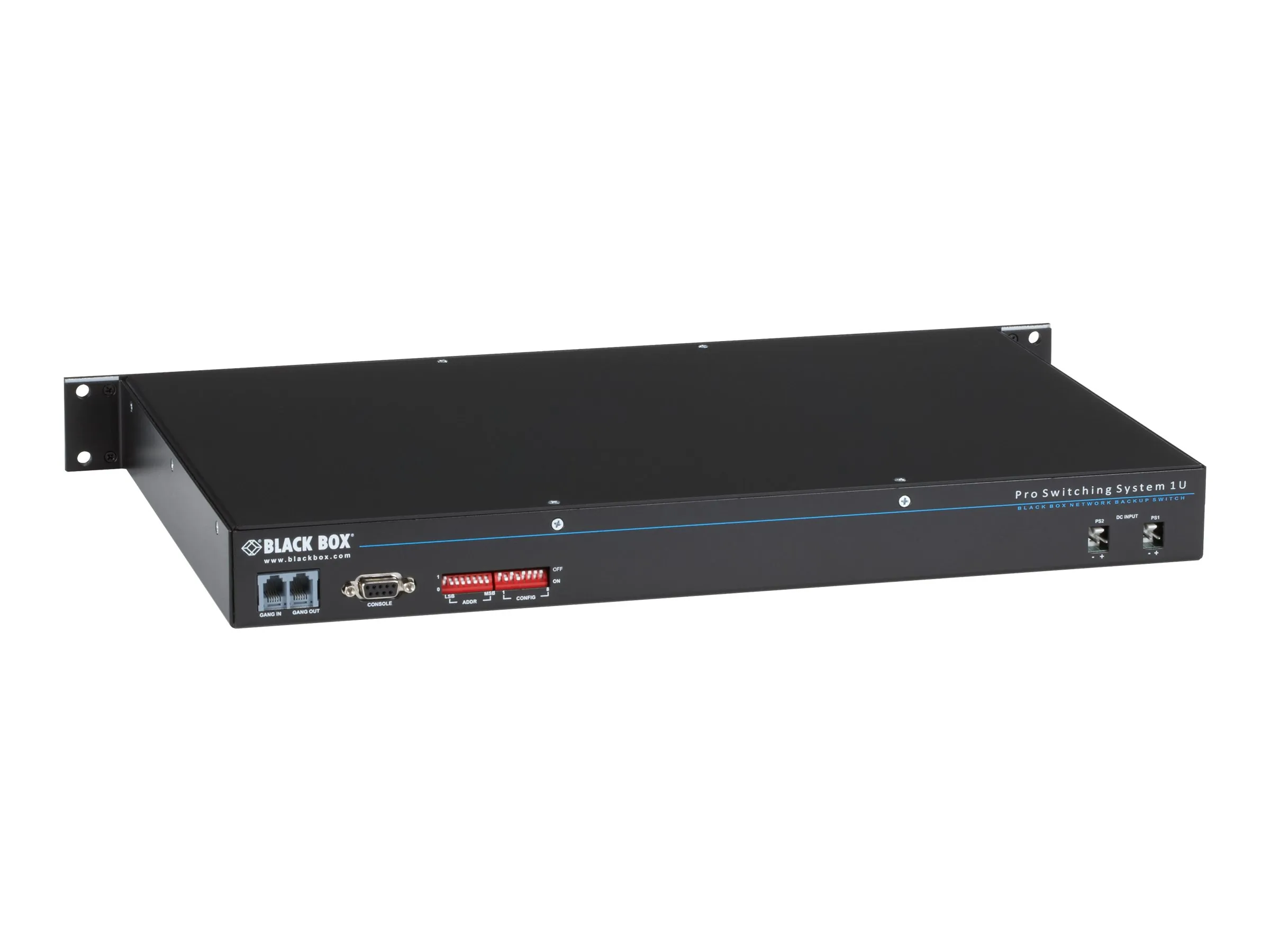 BLACK BOX CORPORATION NBSALL8MGR — RACKMOUNT GANG SWITCH - 19-IN., 1U, (8) RJ-45 A/B (ALL PINS), NETWORK MANAGEABLE