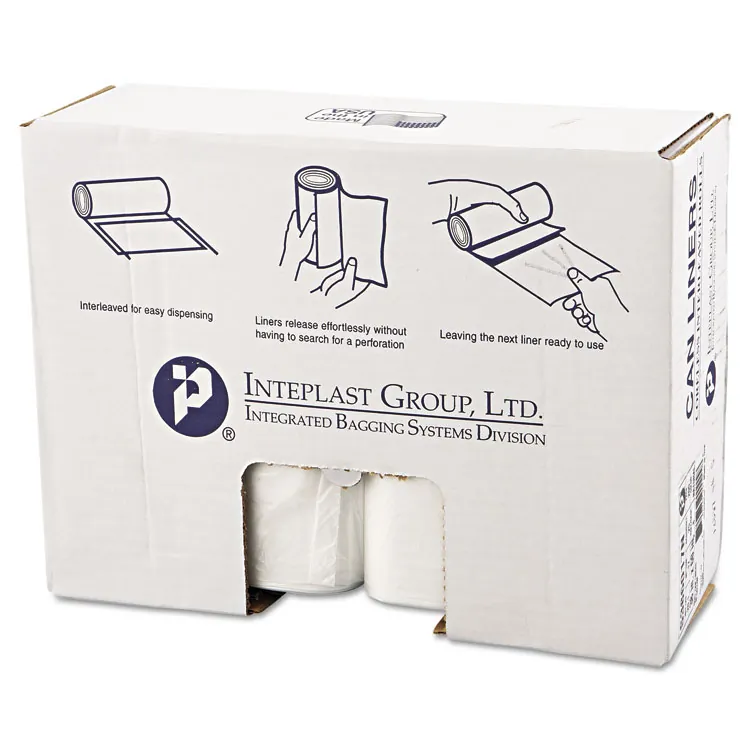 INTEGRATED BAGGING SYSTEMS S334016N — High-Density Clear Can Liners, 33 Gallon, 16 Micron