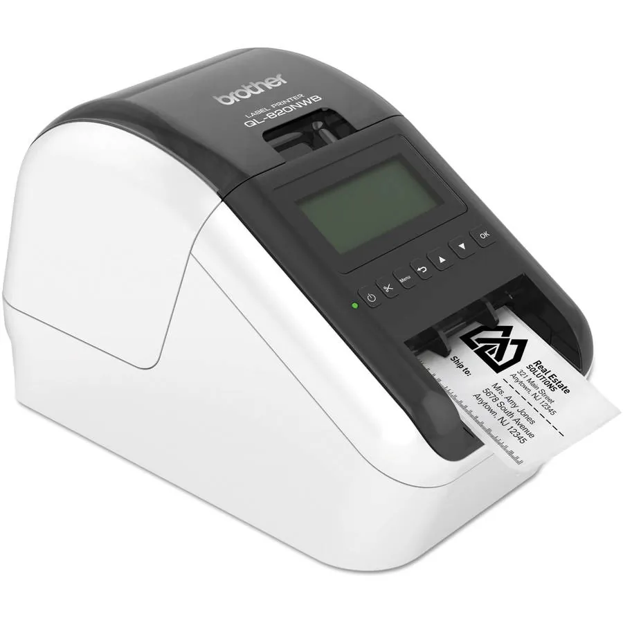 Brother QL-820NWB — Brother Monochrome Direct Thermal LAN USB Wi-Fi Label Printer QL-820NWB