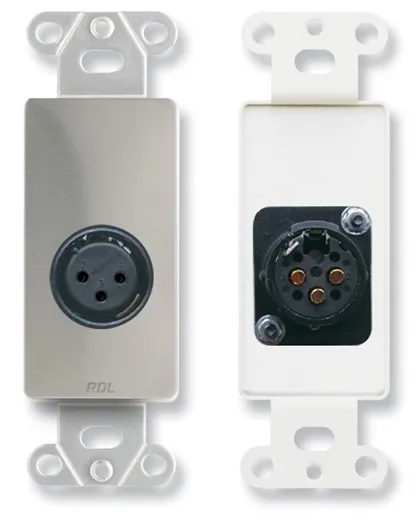 RDL DS-XLR3F - 3-Pin XLR Female Connector Plate - Stainless Steel