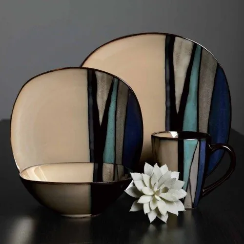 Gibson 105983.16 — Gibson Elite Althea 16-Piece Dinnerware Set, Teal