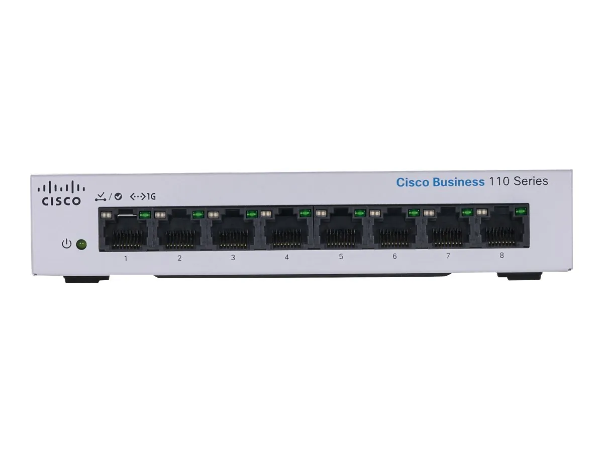 Cisco CBS110-8PP-D-NA — CBS110 UNMANAGED 8-PORT GE, PARTIAL POE, DESKTOP, EXT PS