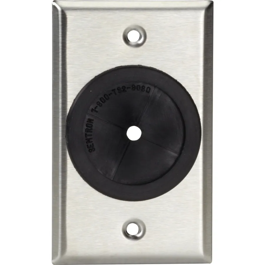 BLACK BOX CORPORATION WP841 — AV WALLPLATE - STAINLESS STEEL - 1/4-IN. TO 1-3/4-IN. RUBBER GROMMET