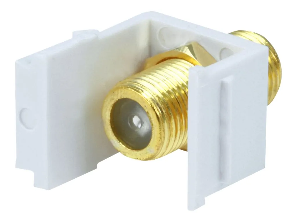 Monoprice 6542 - Keystone Jack Modular F Type - White for Easy Networking