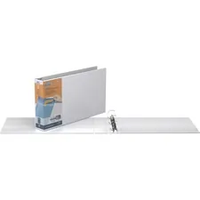Stride Inc STW 94030 — QuickFit D-ring Ledger Binder - 2 Binder Capacity - Ledger - 11 x 17 Sheet Size - D-Ring Fastener(s) - 1 Internal Pocket(s) - White - Recycled - Label Holder, Clear Overlay, Heavy Duty - 1 Each