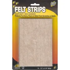 Master Manufacturing Company Inc MAS 88495 — Master Mfg. Co Scratch Guard® Felt Strips, Self-adhesive - Polyester Felt, 1/2 x 5-7/8 , 3/16 Thick, Beige, 16/pk