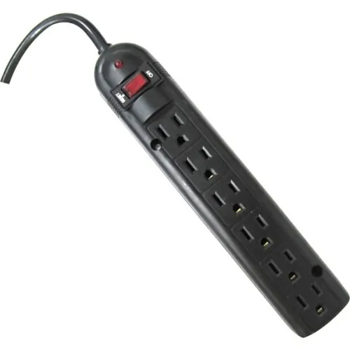 WELTRON WSP-600PLF-6BK — 6 OUTLET POWER STRIP 525 6 FT CORD BLACK