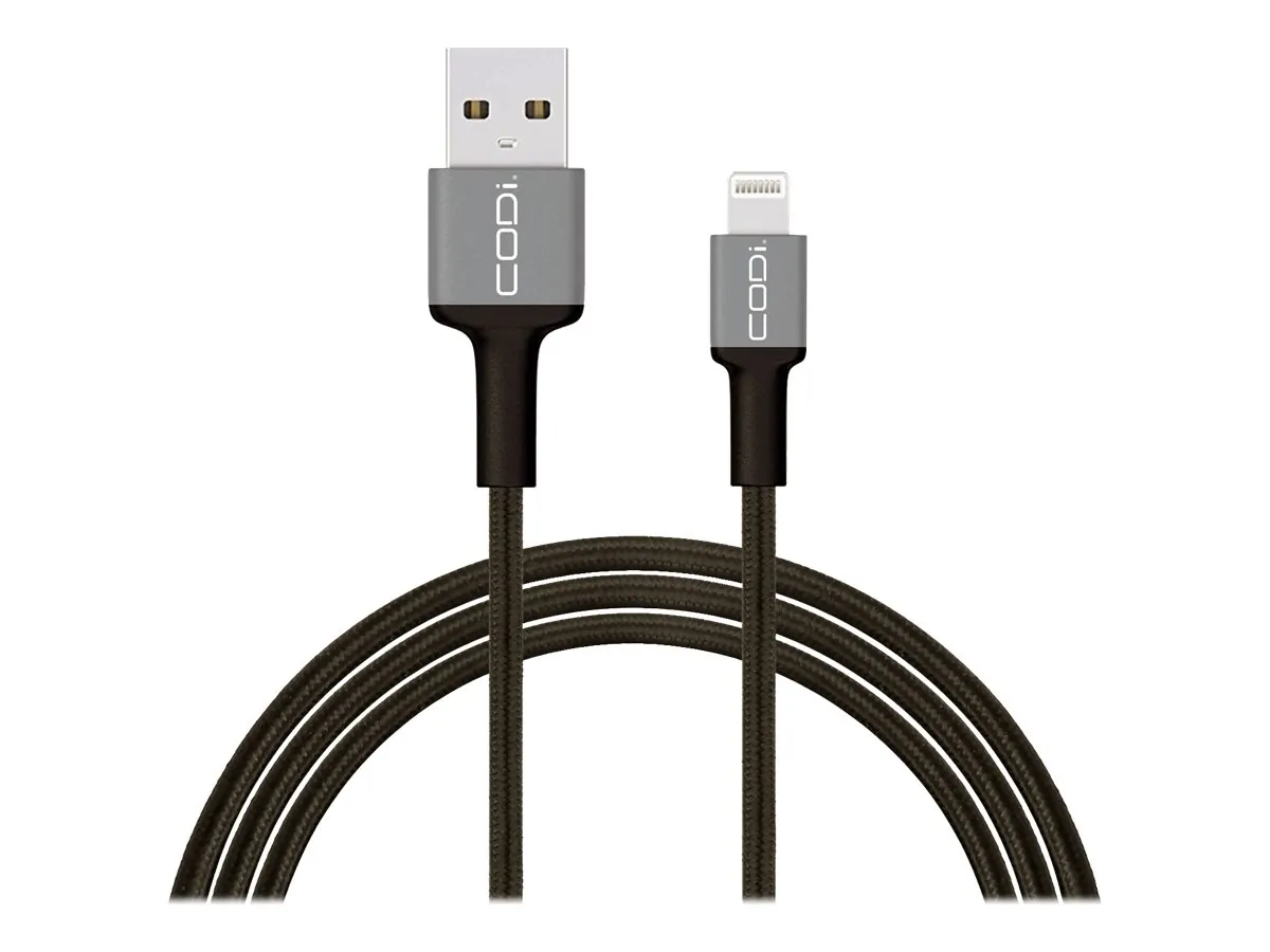 CODi A01070 — Braided Nylon MFi Certified Lightning Charge & Sync Cable