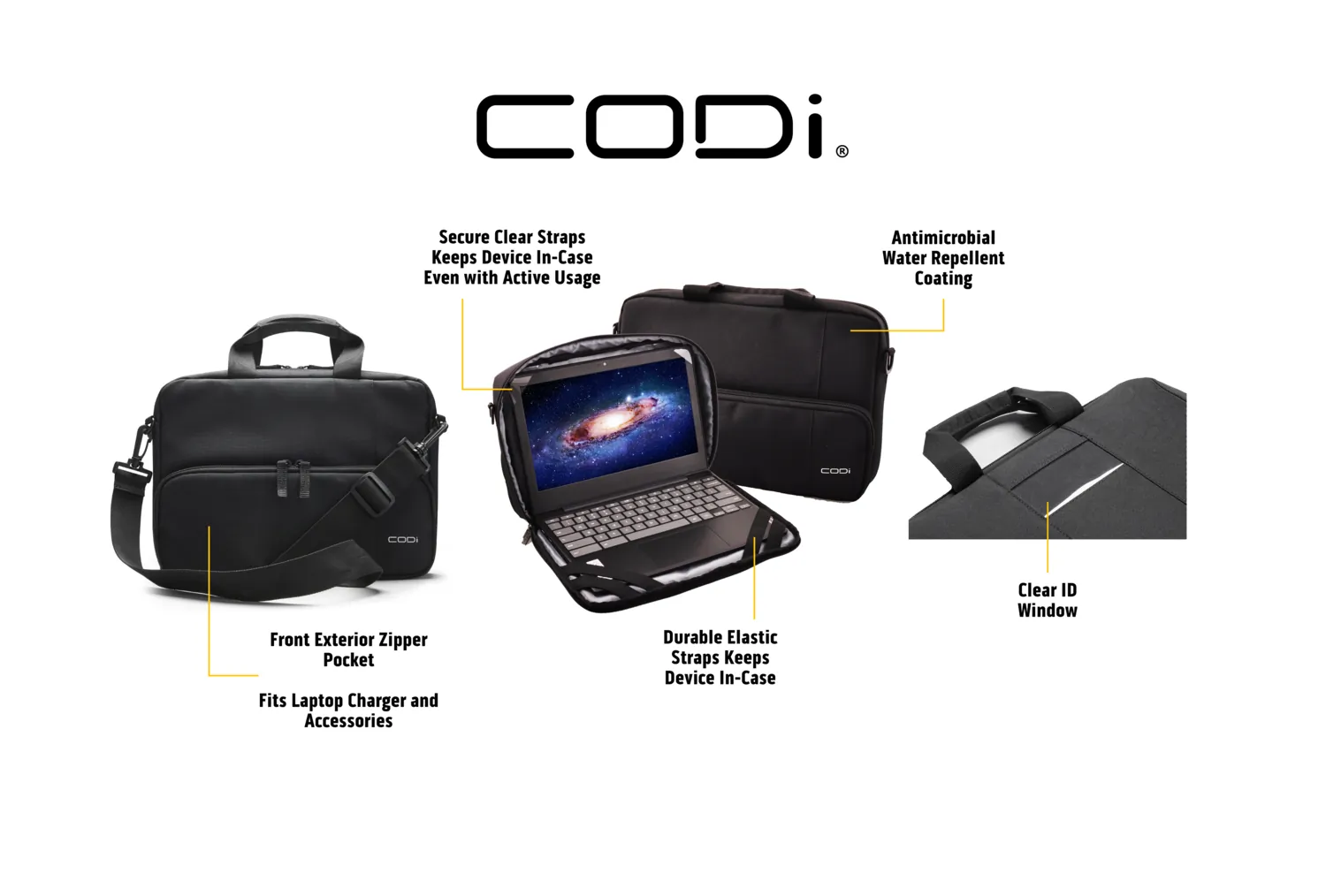 CODi AWO133-4 — Always-On 13.3-Inch Chromebook Case - Protective Pouch