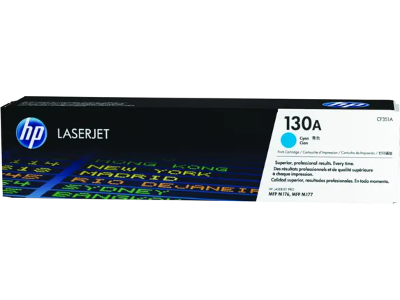 HP CF351A — HP 130A (CF351A) Toner Cartridge - Single Pack - Laser - 1000 Pages - Cyan - 1 Each