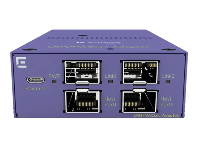 Extreme Networks 10965 — EXTREMESWITCHING LRM/MACSEC ADAPTER, TWO SFP+ NETWORK PORTS (UNPOPULATED), AND T