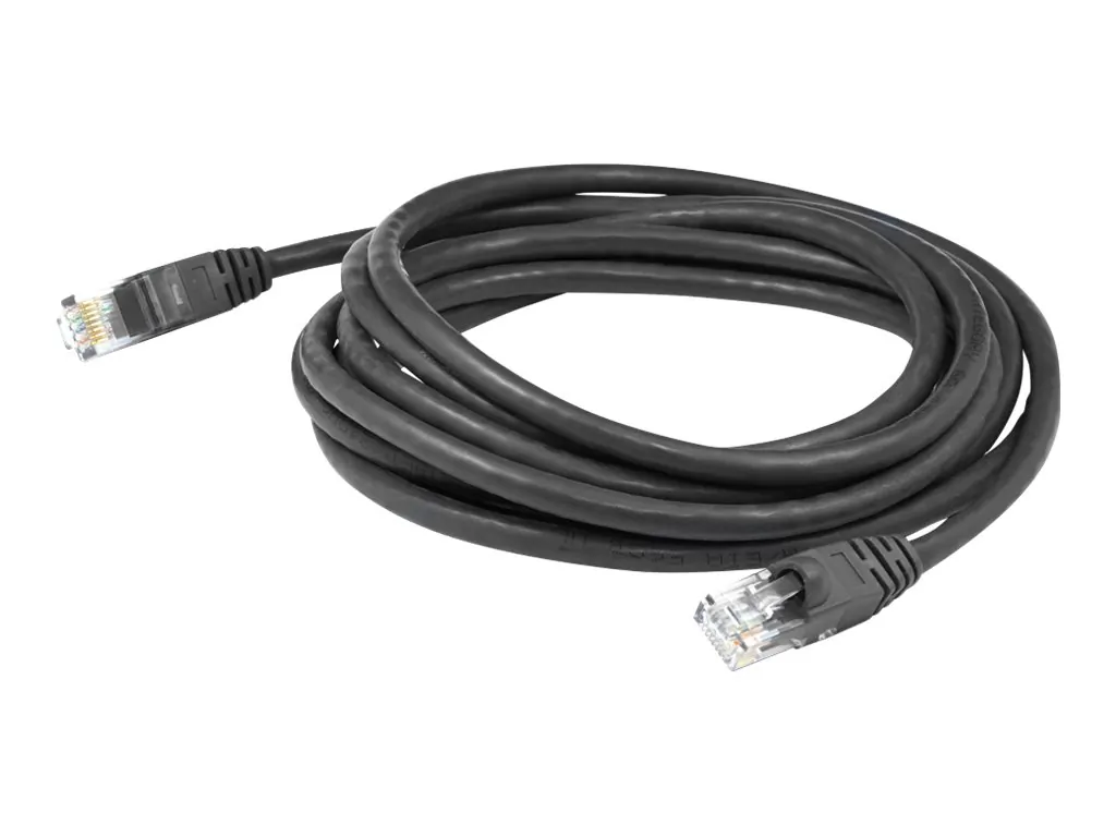 ADDON ADD-25FCAT6-BK — 25FT BLACK CAT 6 PVC ETHERNET CABLE SNAGLESS BUBBLE BOOT RJ-45 M/M