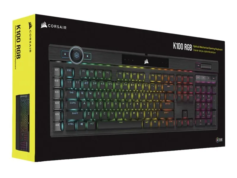 Corsair CH-912A01A-NA — CORSAIR K100 RGB OPTICAL-MECHANICAL GAMING KEYBOARD, BACKLIT RGB LED, CORSAIR OP