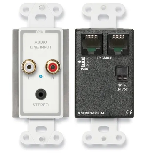 RDL D-TPSL1A — Twisted Pair Active Single-Pair Sender with RCA & Mini-Jack
