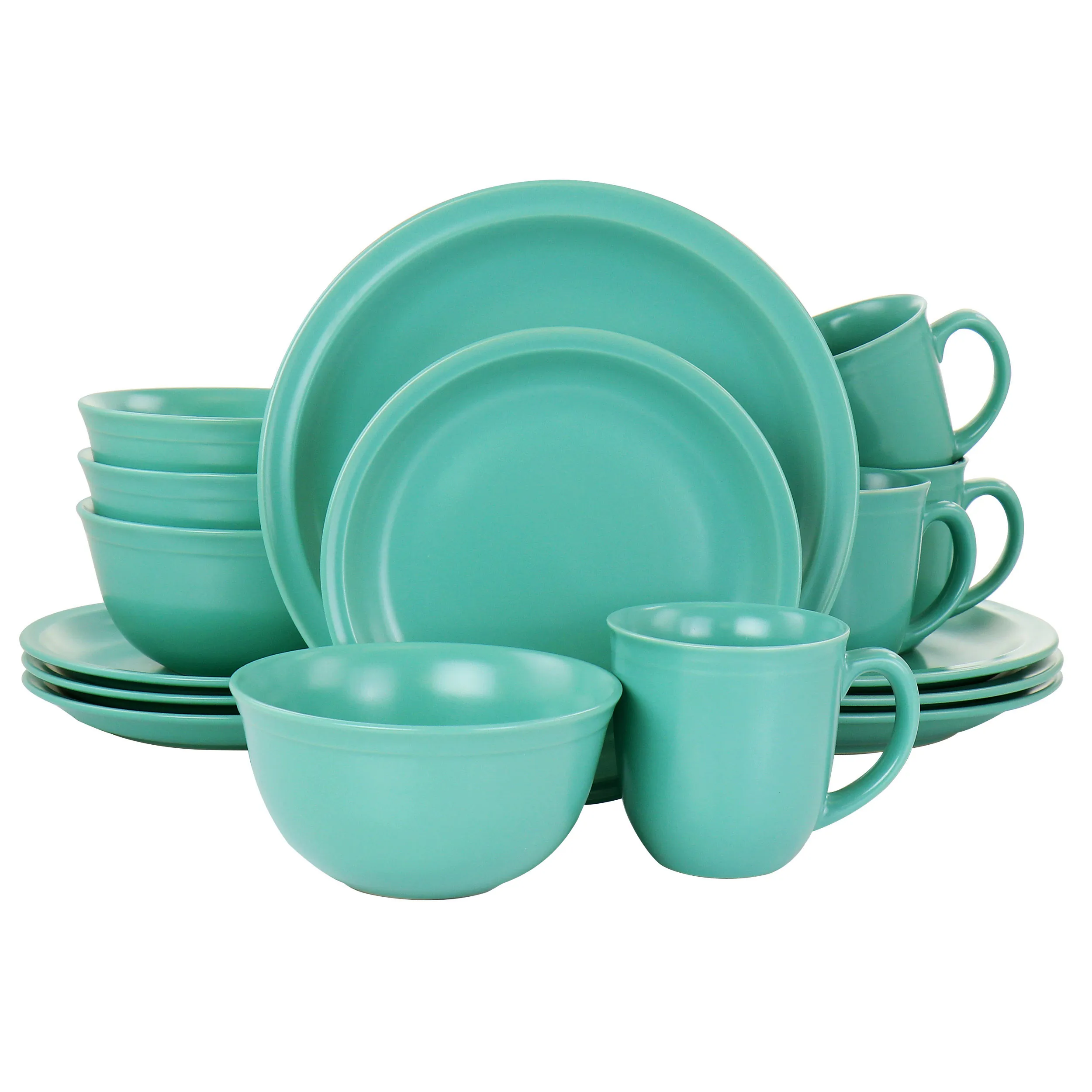 Gibson 127264.16 — Gibson Home 16 Piece Siam Stoneware Dinnerware Set in Green