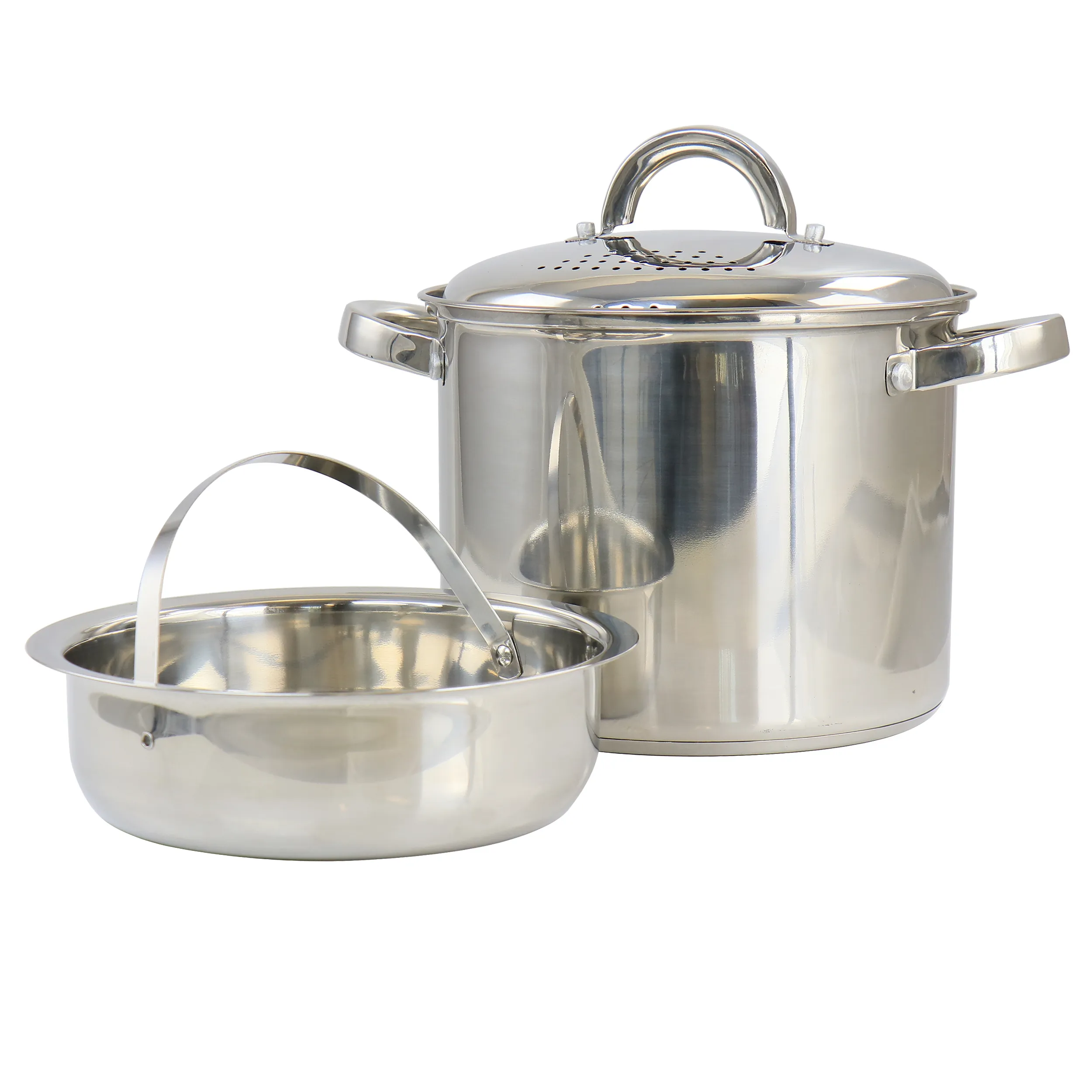 OSTER 130010.03 — Oster Sangerfield 5 Quart Stainless Steel Pasta Pot with Strainer Lid and Steamer Basket