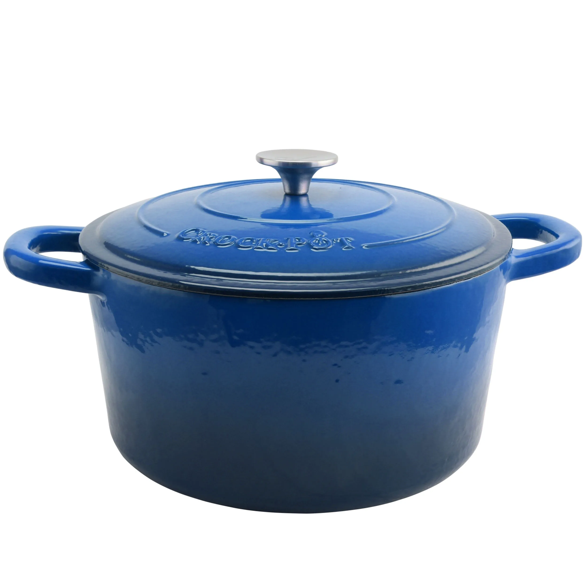 CROCK-POT 69145.02 — Crock Pot Artisan 7 Quart Round Cast Iron Dutch Oven in Sapphire Blue