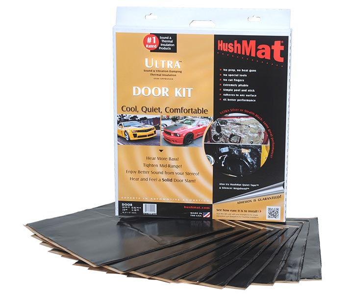 Hushmat NUM 10200 - HushMat Ultra Door Kit Black-ten 12x12 Sheets (10 sq. ft.)