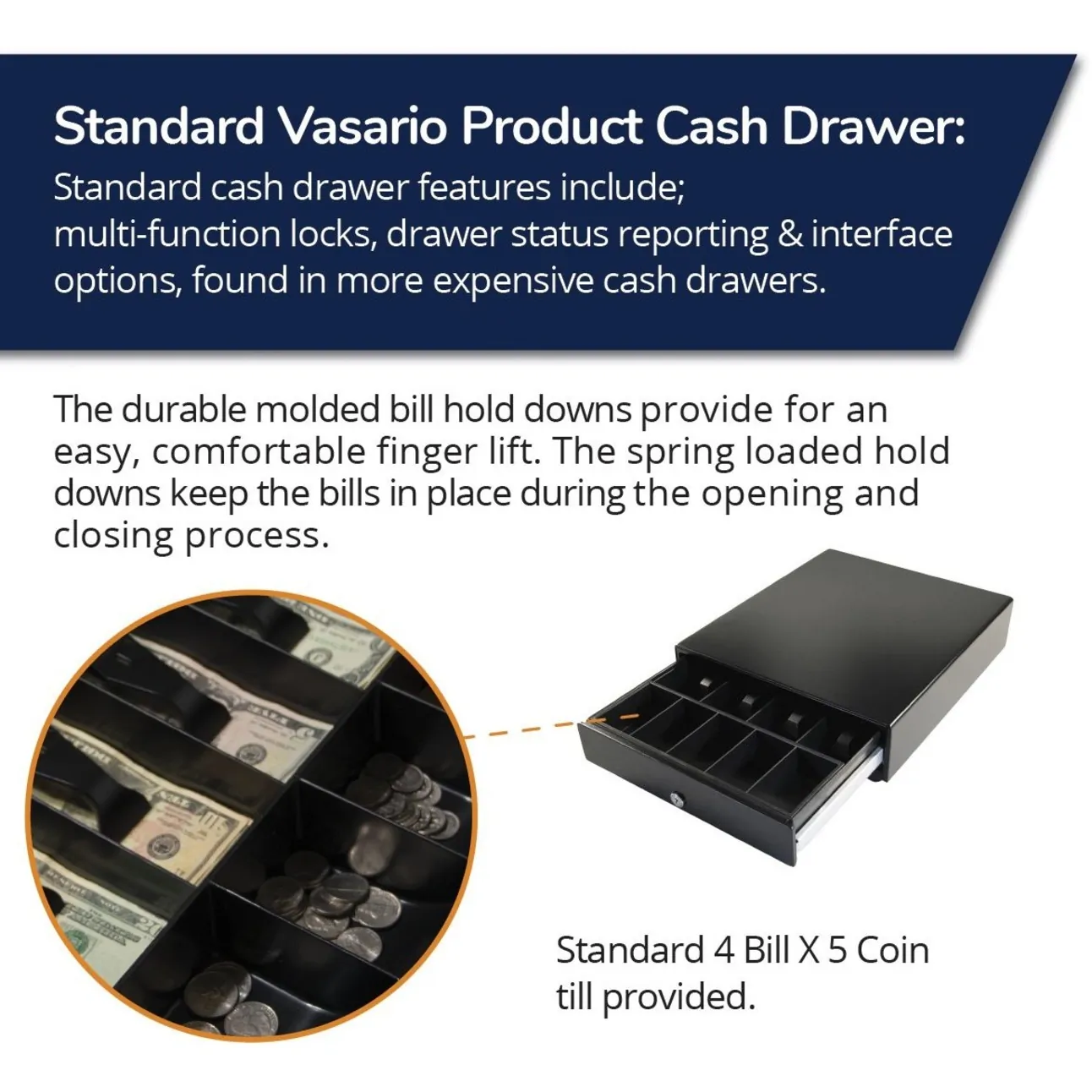 APG Cash Drawer VP320-BL1416 — VASARIO DRAWER 14X16 BLK 24V