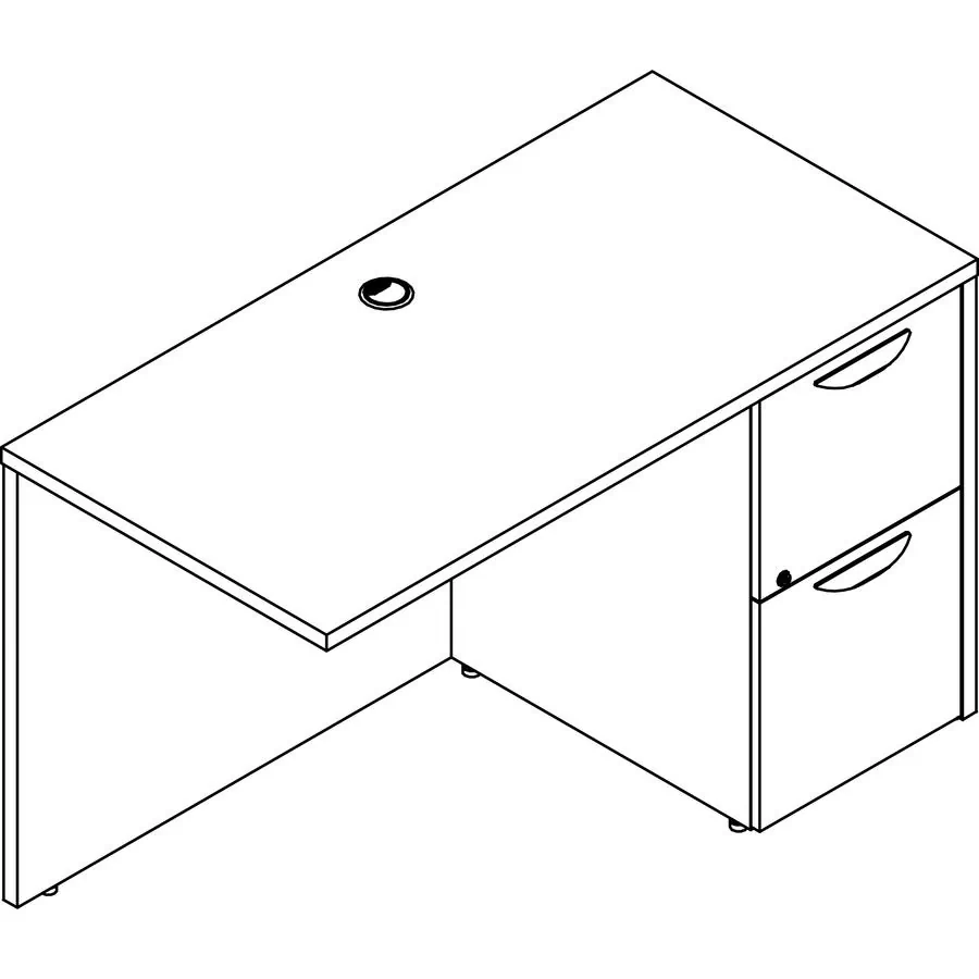 Lorell LLR PR2448RGE — Lorell Prominence 2.0 Gray Elm Laminate Desk Unit - 48 x 24 x 29 , 1 Top, 0.1 Edge - 2 x File Drawer(s)Right Side - Material: Particleboard, Thermofused Melamine (TFM), Laminate Surface - Finish: Gray