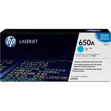 HP CE271A — HP 650A (CE271A) Toner Cartridge - Single Pack - Laser - 15000 Pages - Cyan - 1 Each
