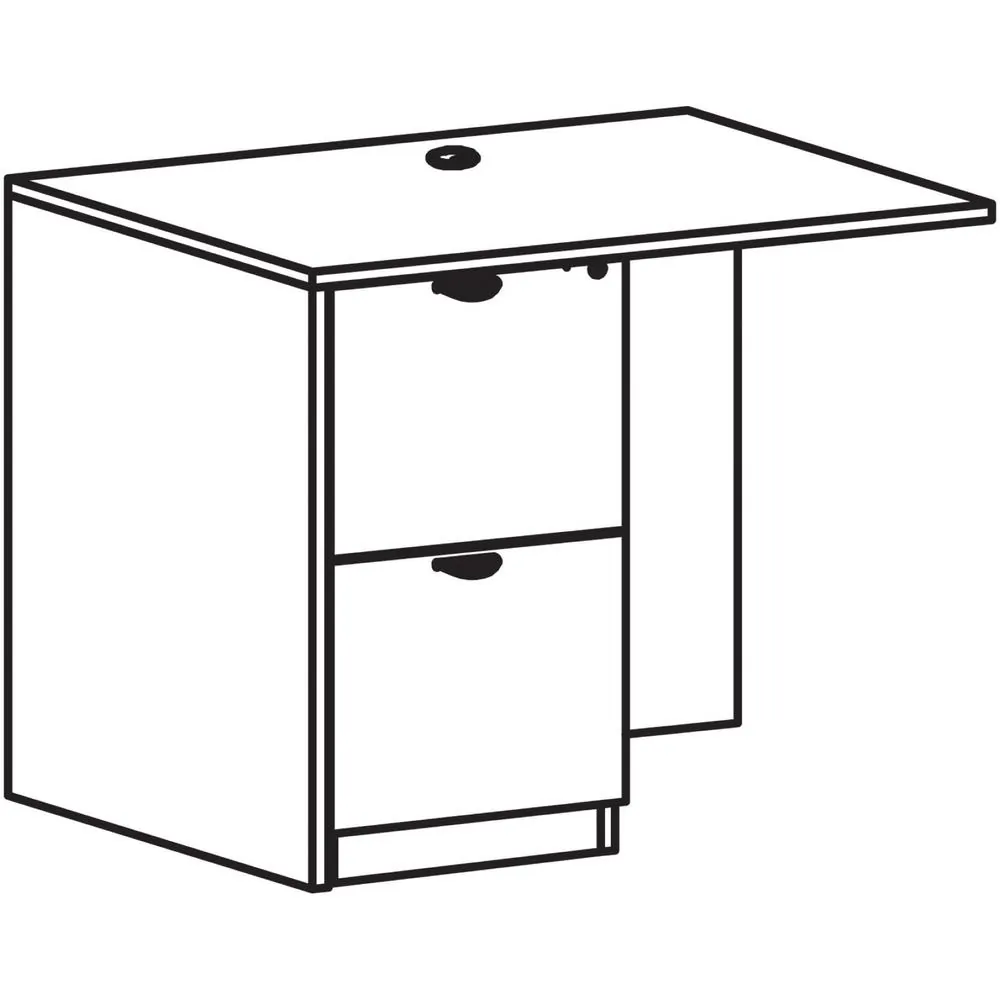 Lorell LLR PR2442LGE — Lorell Prominence 2.0 Gray Elm Laminate Desk Unit - 42 x 24 x 29 , 1 Top, 0.1 Edge - 2 x File Drawer(s) - Band Edge - Material: Particleboard - Finish: Gray Elm, Thermofused Melamine (TFM), Laminate