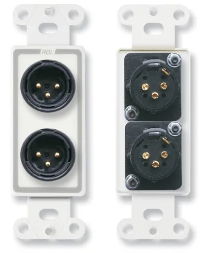 RDL D-XLR2M - Dual 3-Pin XLR Male Connector Plate