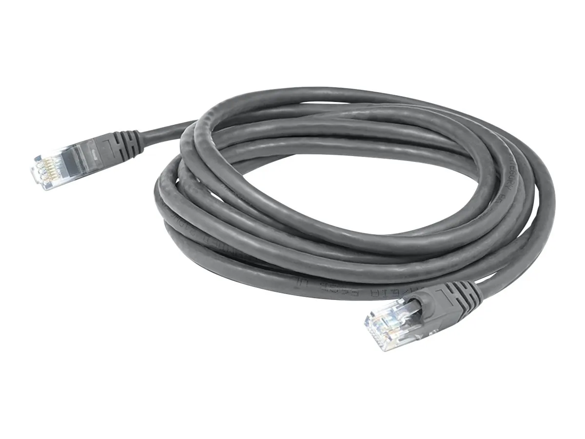 ADDON ADD-14FCAT6A-GY — 14FT GRAY CAT 6A PVC ETHERNET CABLE SNAGLESS BUBBLE BOOT RJ-45 M/M