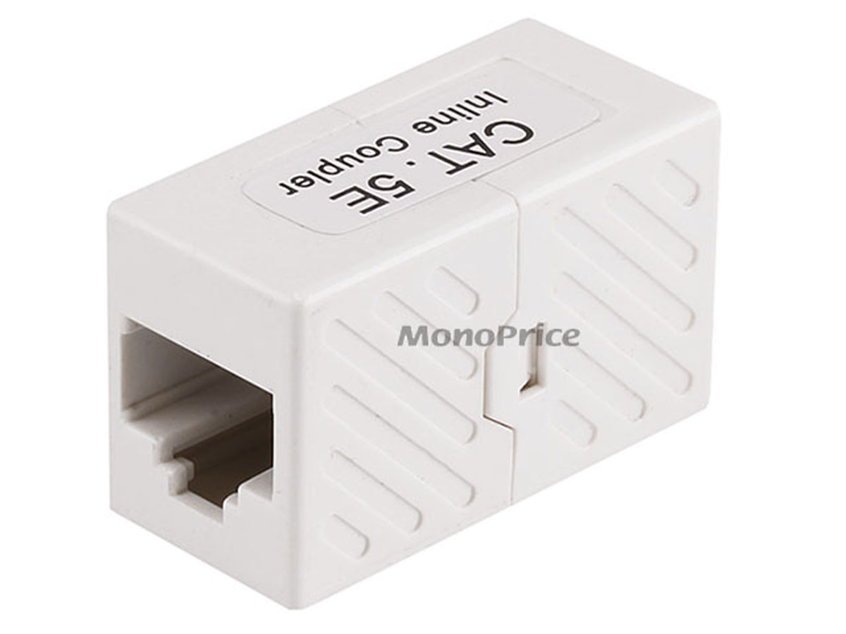 Monoprice 7284 - MONOPRICE 8P8C RJ45 CAT5E INLINE COUPLER_ WHITE
