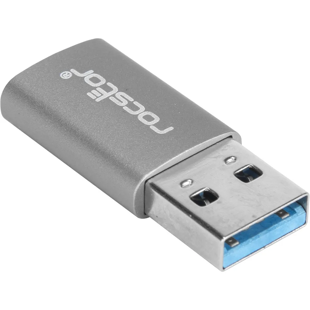 ROCSTOR Y10A207-G1 — ROCSTOR PREMIUM USB-A TO USB C SLIM ADAPTER - 1 X USB 3.0 TYPE MALE - 1 X USB TY