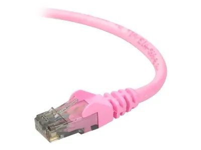 Belkin A3L980-50-PNK-S — 50FT CAT6 SNAGLESS PATCH CABLE, UTP, PINK PVC JACKET, 23AWG, 50 MICRON, GOLD PLA