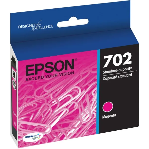 EPSON EPS T702320S — Epson DURABrite Ultra T702 Ink Cartridge - Magenta - Inkjet - Standard Yield - 300 Pages - 1 Each