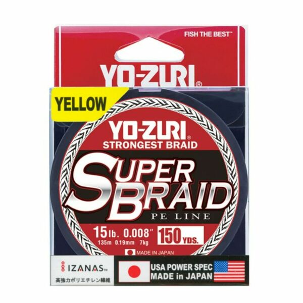 Yozuri YZ SB 15LB YL 150YD - Yo-Zuri Super Braid 150 yard Spool High Vis Yellow 15LB