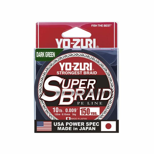 Yozuri YZ SB 10LB DG 150YD - Yo-Zuri Super Braid 150 yard Spool Dark Green 10LB