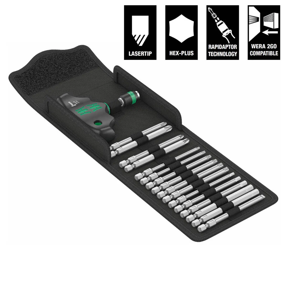 WERA 05057470001 — Wera Kraftform Kompakt 400 Bicycle Tool Set (17 Pieces)