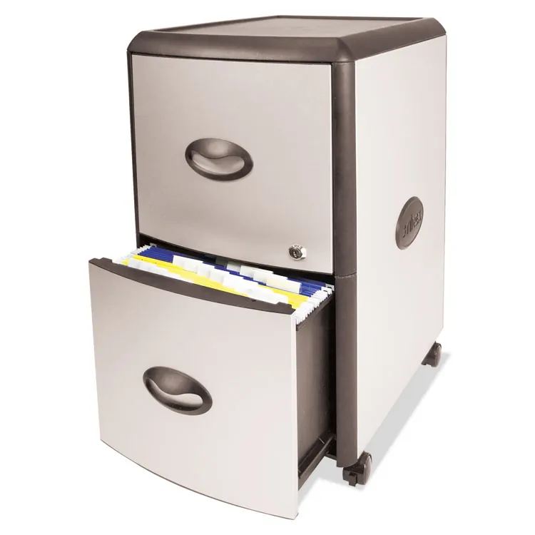 STOREX STX 61351U01C — Storex Metal-clad Mobile Filing Cabinet - 19 x 15 x 23 for File - Letter - Washable, Durable, Locking Drawer, Locking Casters - Platinum, Gray - Metal, Polypropylene