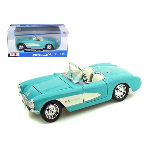 Maisto 31275tur — 1957 Chevrolet Corvette Convertible - Turquoise Diecast Model