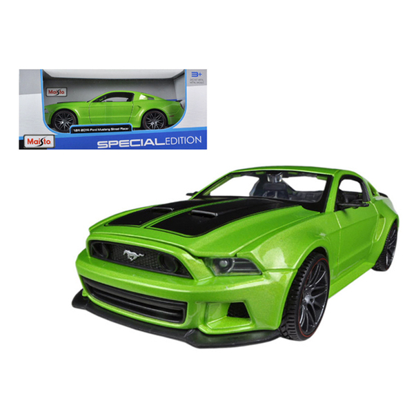 Maisto 31506grn - 2014 Ford Mustang Street Racer Green Metallic with Black Str