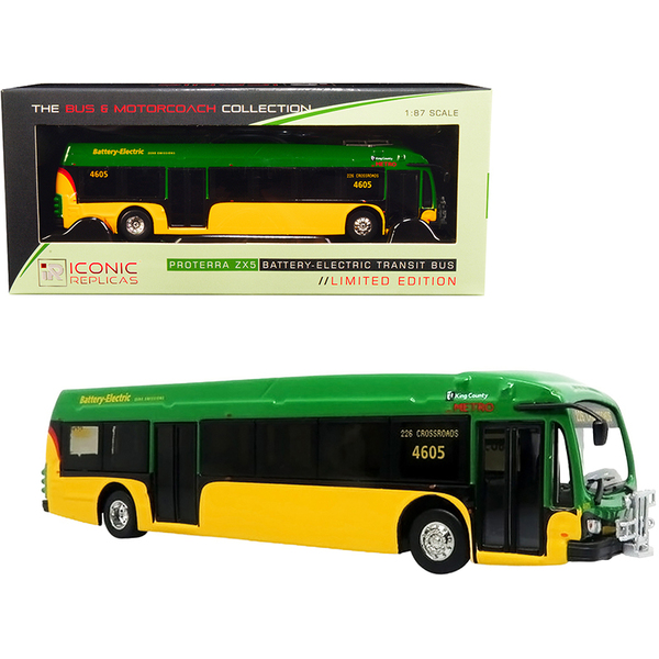 Iconic Replicas 87-0245 - Proterra ZX5 Battery-Electric Transit Bus 226 Crossroads Sea