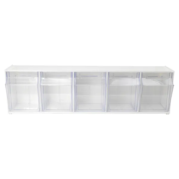 DEFLECTO DEF 20503OP - Deflecto Tilt Bin Interlocking Multi-Bin Storage Organizer -
