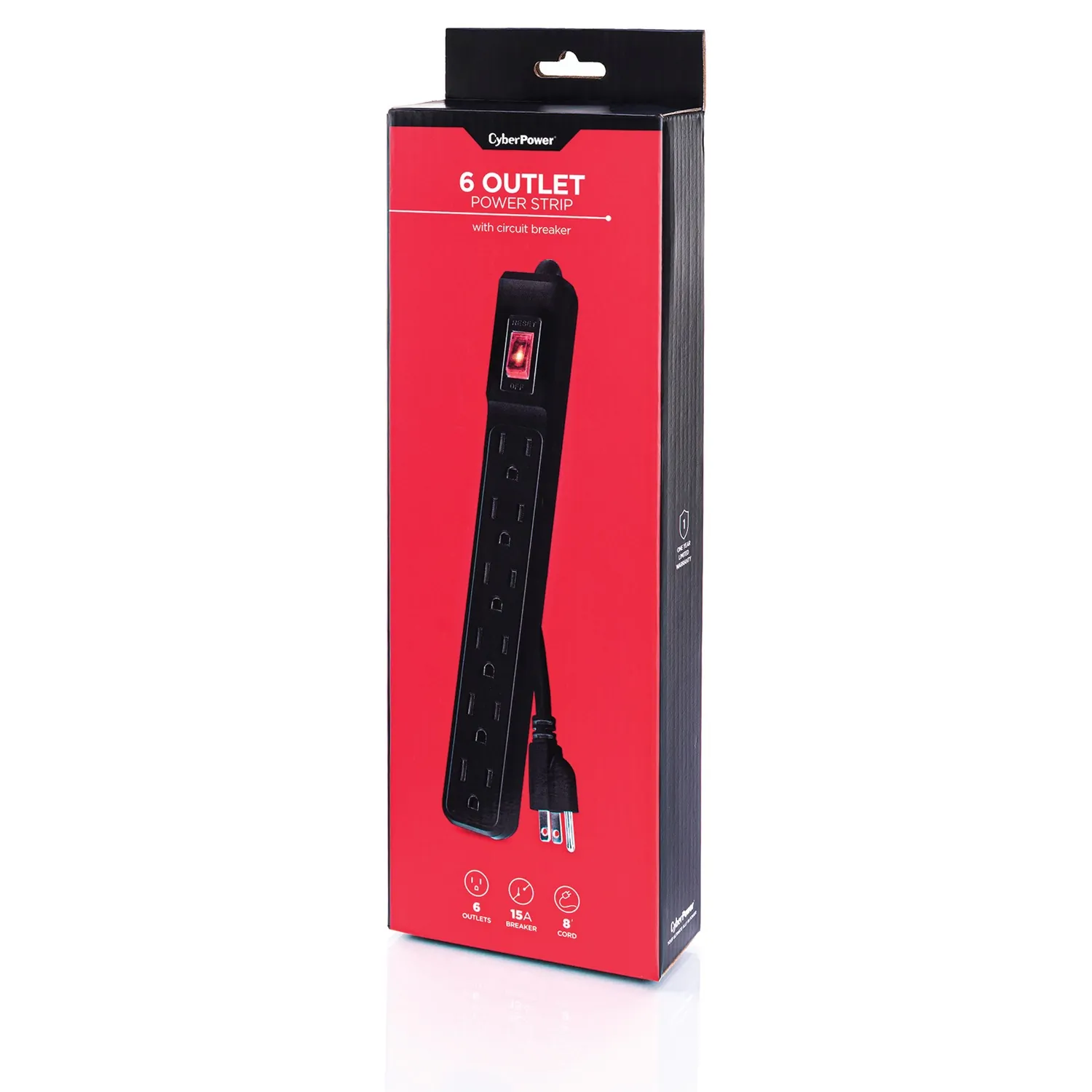 CyberPower GS608B - 8FT BLACK 6 OUTLET POWER STRIP